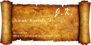 Jurek Kornél névjegykártya
