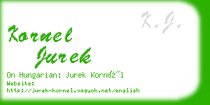 kornel jurek business card